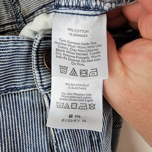 Eddie Bauer Women's Striped Distressed Denim Cropped Pants Size 8 - Picture 9 of 15